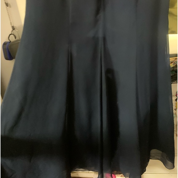 Da Vinci sz14 White Lace & Navy Chiffon Mermaid Bridesmaids Dress Floor Length - Picture 5 of 13